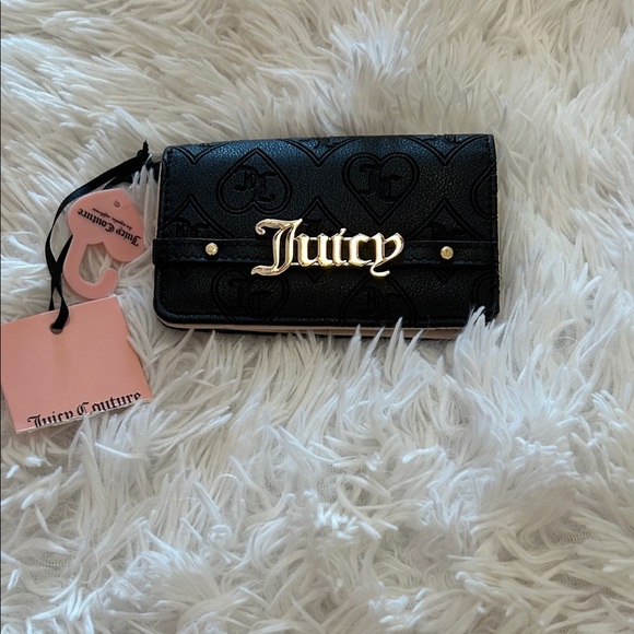Juicy Couture Handbags - Juicy Couture Black Wallet with Gold Logo NWT